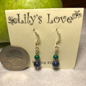 Sodalite and Malachite Earrings